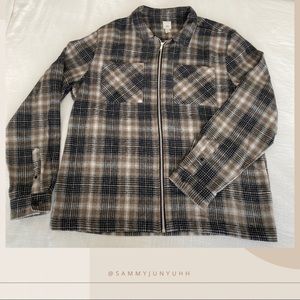 Zippered flannel.